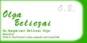 olga beliczai business card